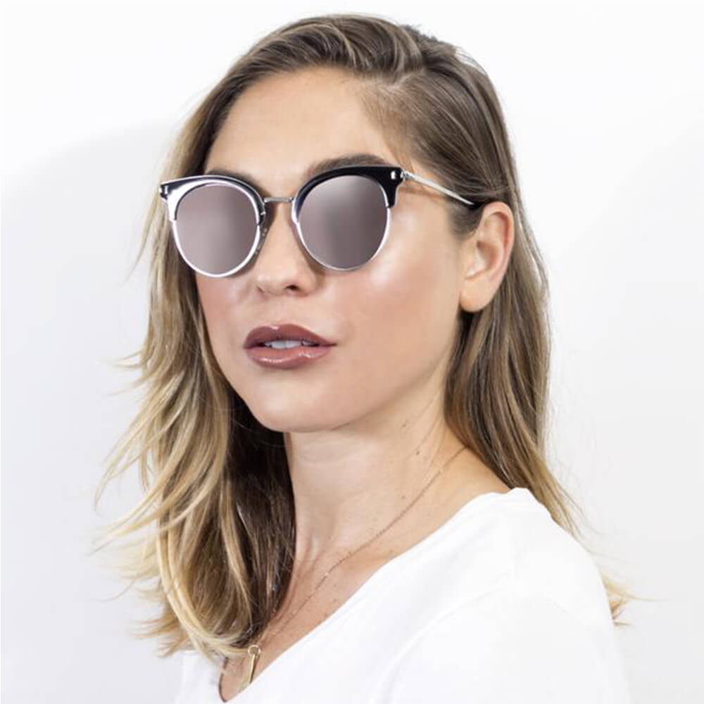 Biloxi - Dames Half Frame Ronde Cat Eye Gepolariseerde Zonnebril