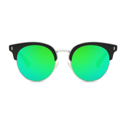 Biloxi - Dames Half Frame Ronde Cat Eye Gepolariseerde Zonnebril
