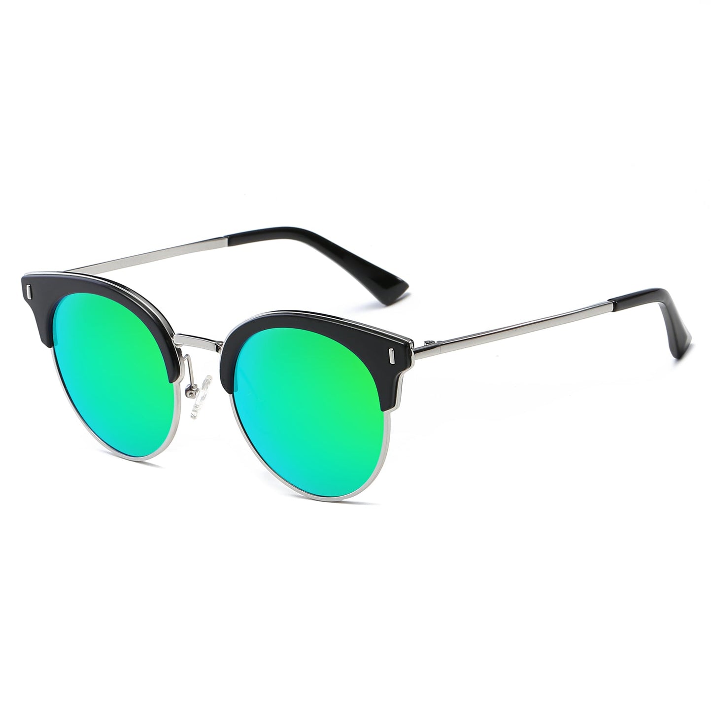 Biloxi - Dames Half Frame Ronde Cat Eye Gepolariseerde Zonnebril