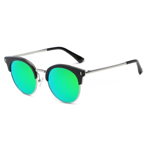 Biloxi - Dames Half Frame Ronde Cat Eye Gepolariseerde Zonnebril