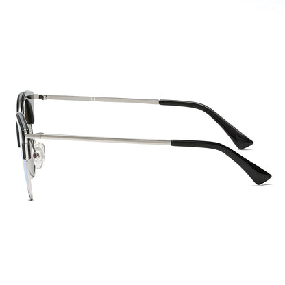 Biloxi - Dames Half Frame Ronde Cat Eye Gepolariseerde Zonnebril