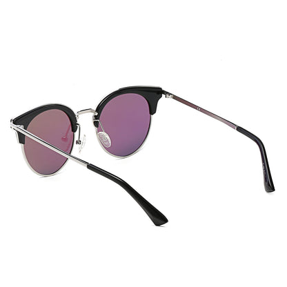 Biloxi - Dames Half Frame Ronde Cat Eye Gepolariseerde Zonnebril
