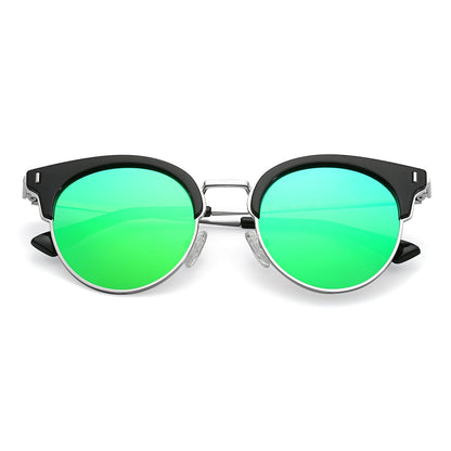 Biloxi - Dames Half Frame Ronde Cat Eye Gepolariseerde Zonnebril