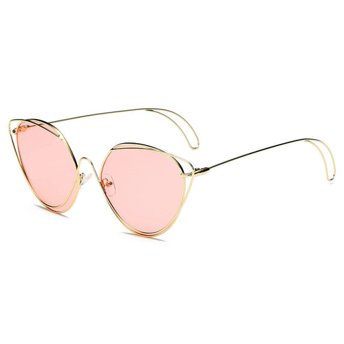 LISLE | Dames Mode Ronde Metaaldraad Kunst Cat Eye Zonnebril