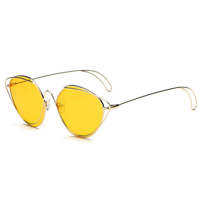 LISLE | Dames Mode Ronde Metaaldraad Kunst Cat Eye Zonnebril