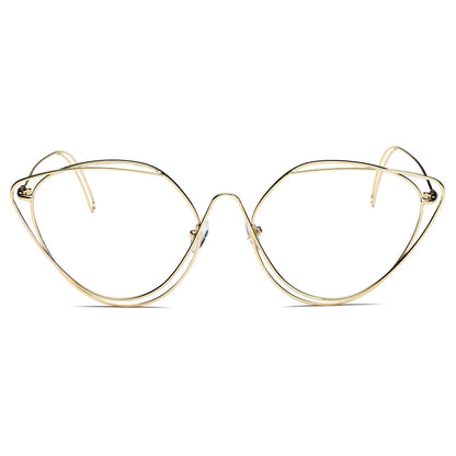 LISLE | Dames Mode Ronde Metaaldraad Kunst Cat Eye Zonnebril