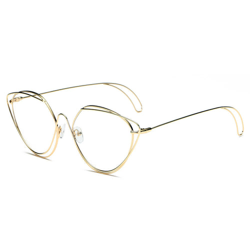 LISLE | Dames Mode Ronde Metaaldraad Kunst Cat Eye Zonnebril