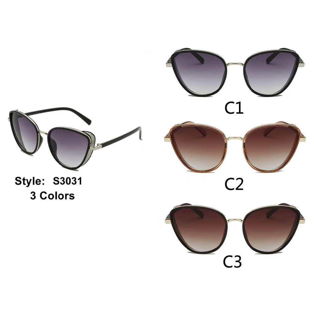 NARVA | Dames Elegante Glitter Glamour Cateye Feline Fashion Zonnebril