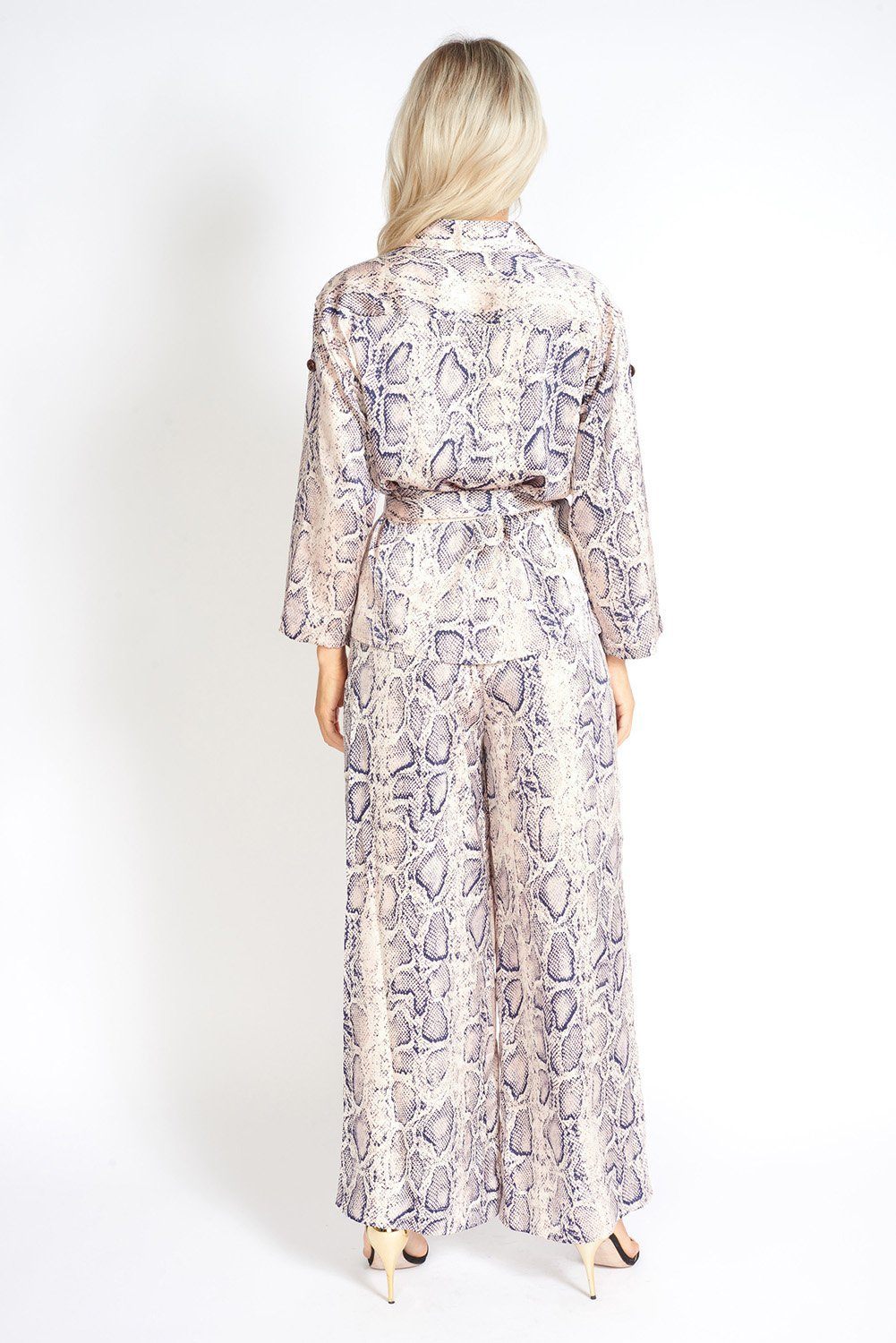 Wijde broek met slangenprint