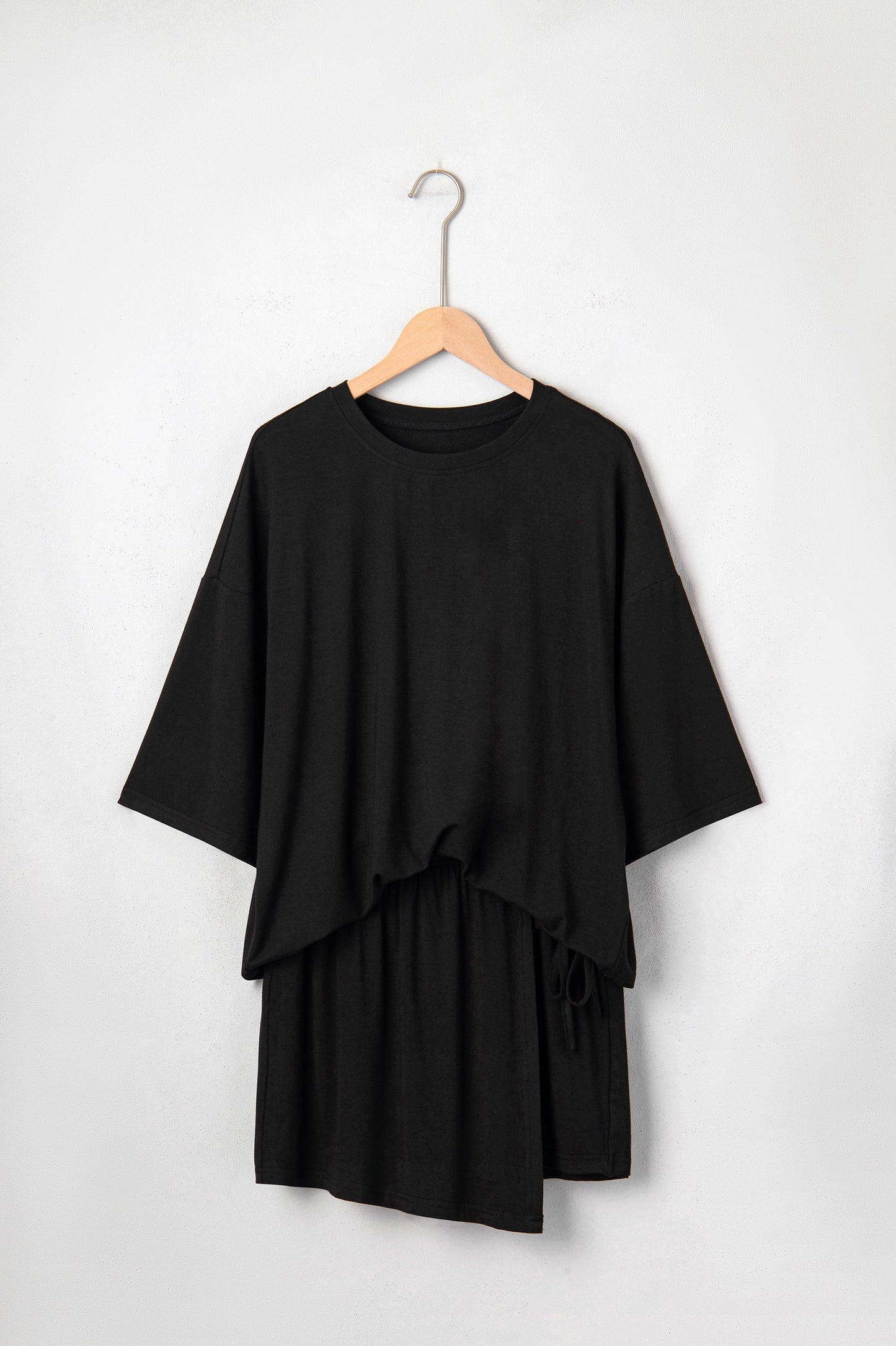 Effen Oversized T-shirt & Wikkelrokje Set
