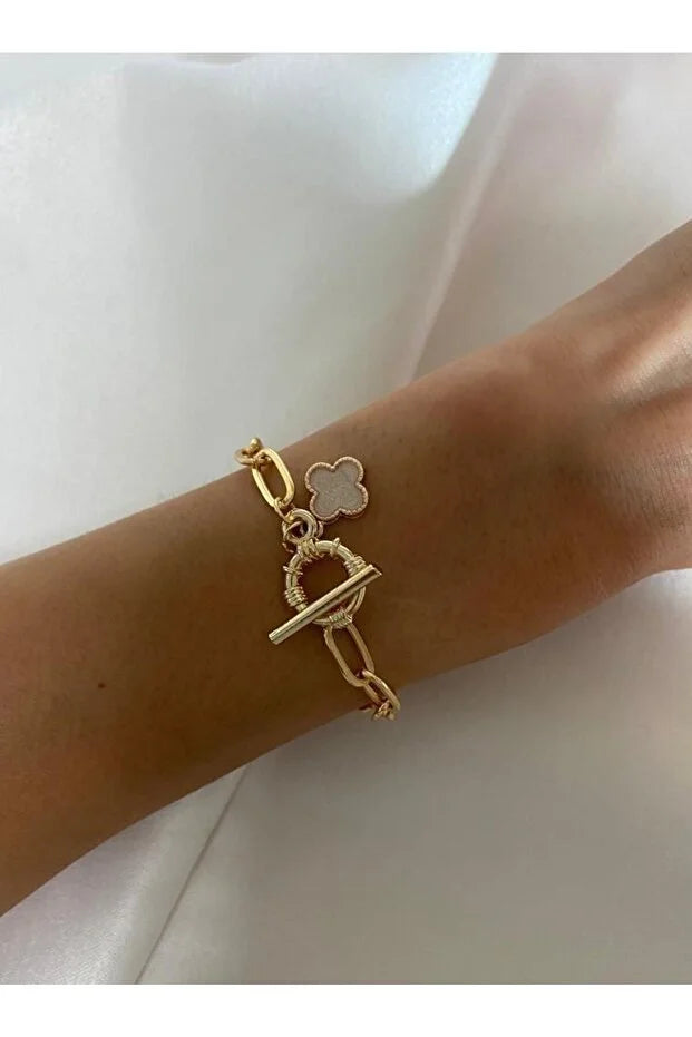 Parelmoer Klaver Armband Verstelbare Minimale Mode Sieraden