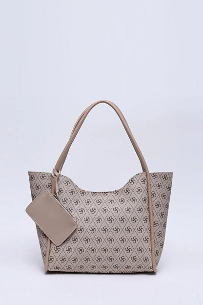 Monogram mink SHK108 hand-/axelväska i konstläder för dam med sminkfack