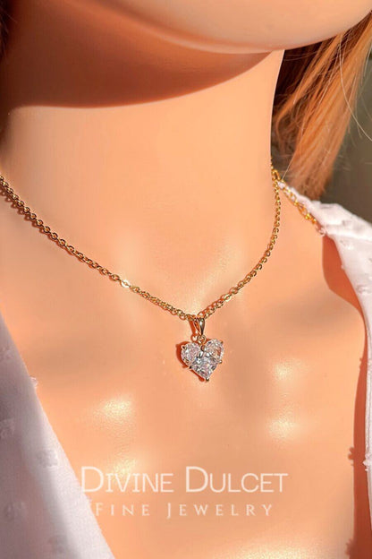 24 Karaat CZ Hart Hanger Ketting