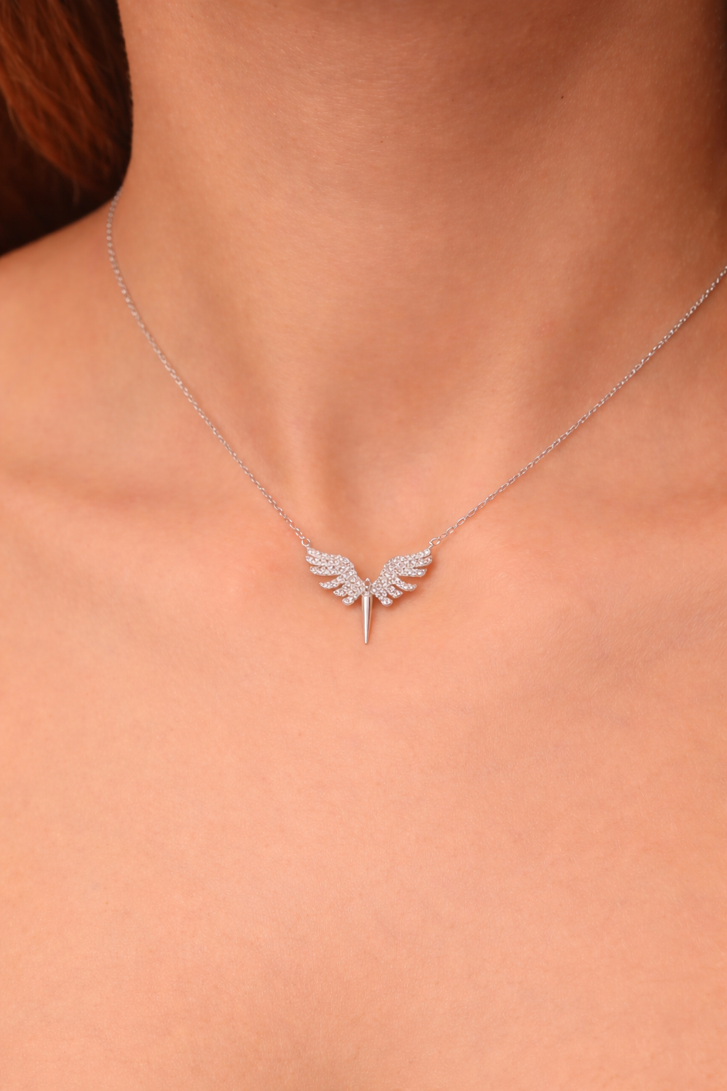 925 Sterling Zilver Aartsengel Michaël met Witte Steen voor Dames