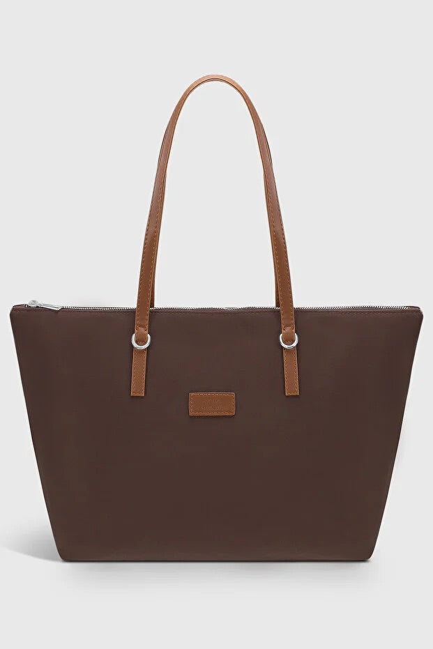 Bruine grote waterbestendige shopper tas voor dames