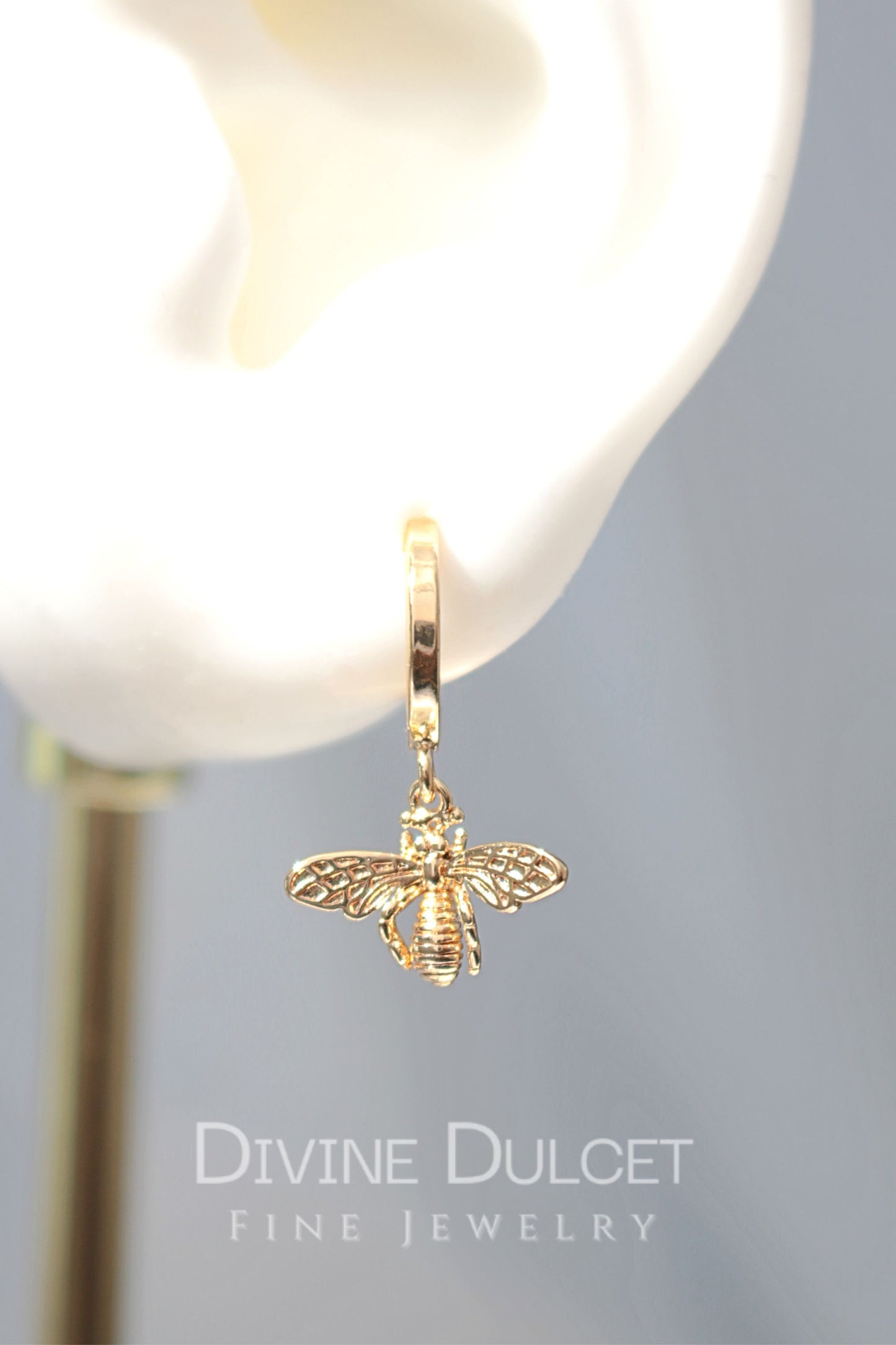 24 Karaat Gouden Bij Hoop Oorbellen