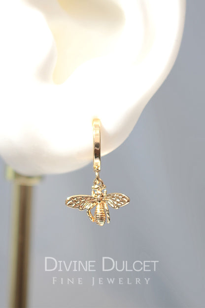 24 Karaat Gouden Bij Hoop Oorbellen