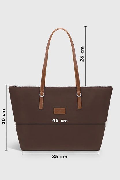 Bruine grote waterbestendige shopper tas voor dames