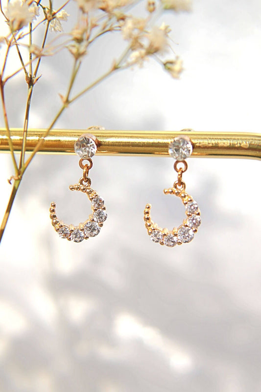 24 Karaat Maan Cubic Zirconia Oorknopjes