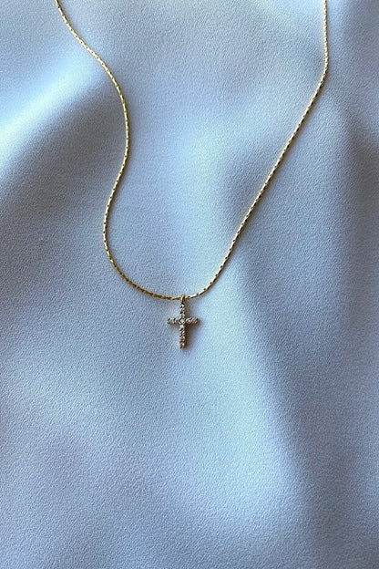 Zirkoon Steen Kruis Ketting Elegante Minimale Vrouwen Sieraden