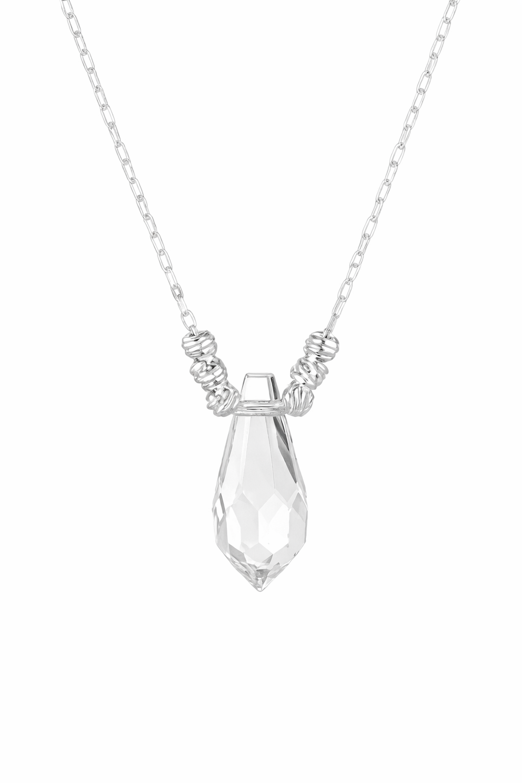 Halsband i 925 sterlingsilver med kristallhänge och elegant kedja