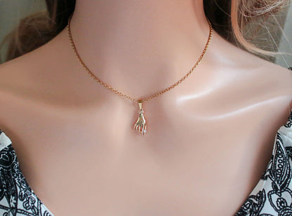 24 Karaats CZ Hand Hanger Ketting