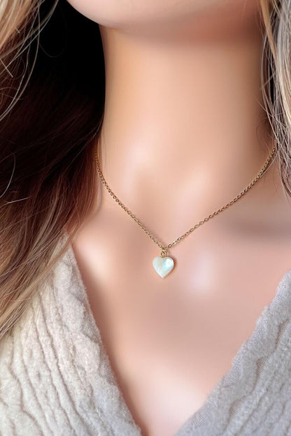 24K Natuurlijke Schelpen Hart Ketting
