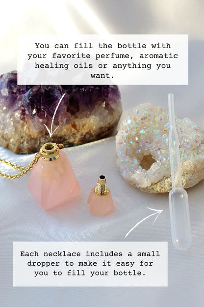 Edelsteen Flesje Hanger Ketting Aromatherapie Ketting