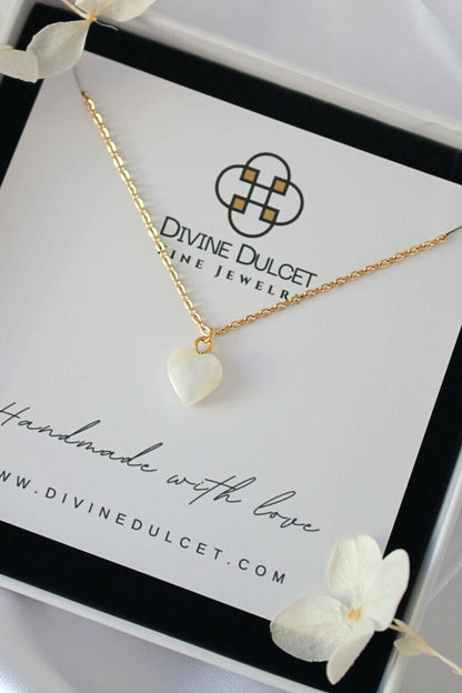 24K Natuurlijke Schelpen Hart Ketting