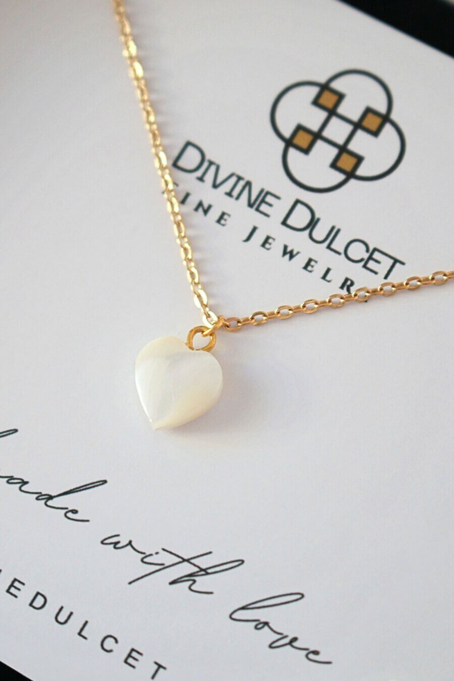 24K Natuurlijke Schelpen Hart Ketting