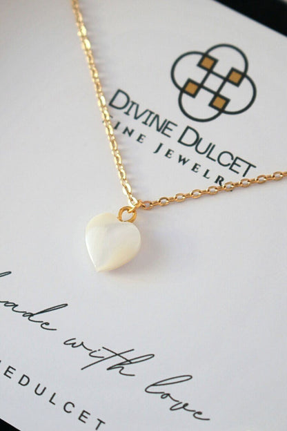 24K Natuurlijke Schelpen Hart Ketting
