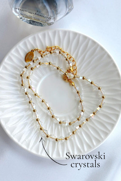 18 Karaat Heldere Oostenrijkse Kristallen Choker