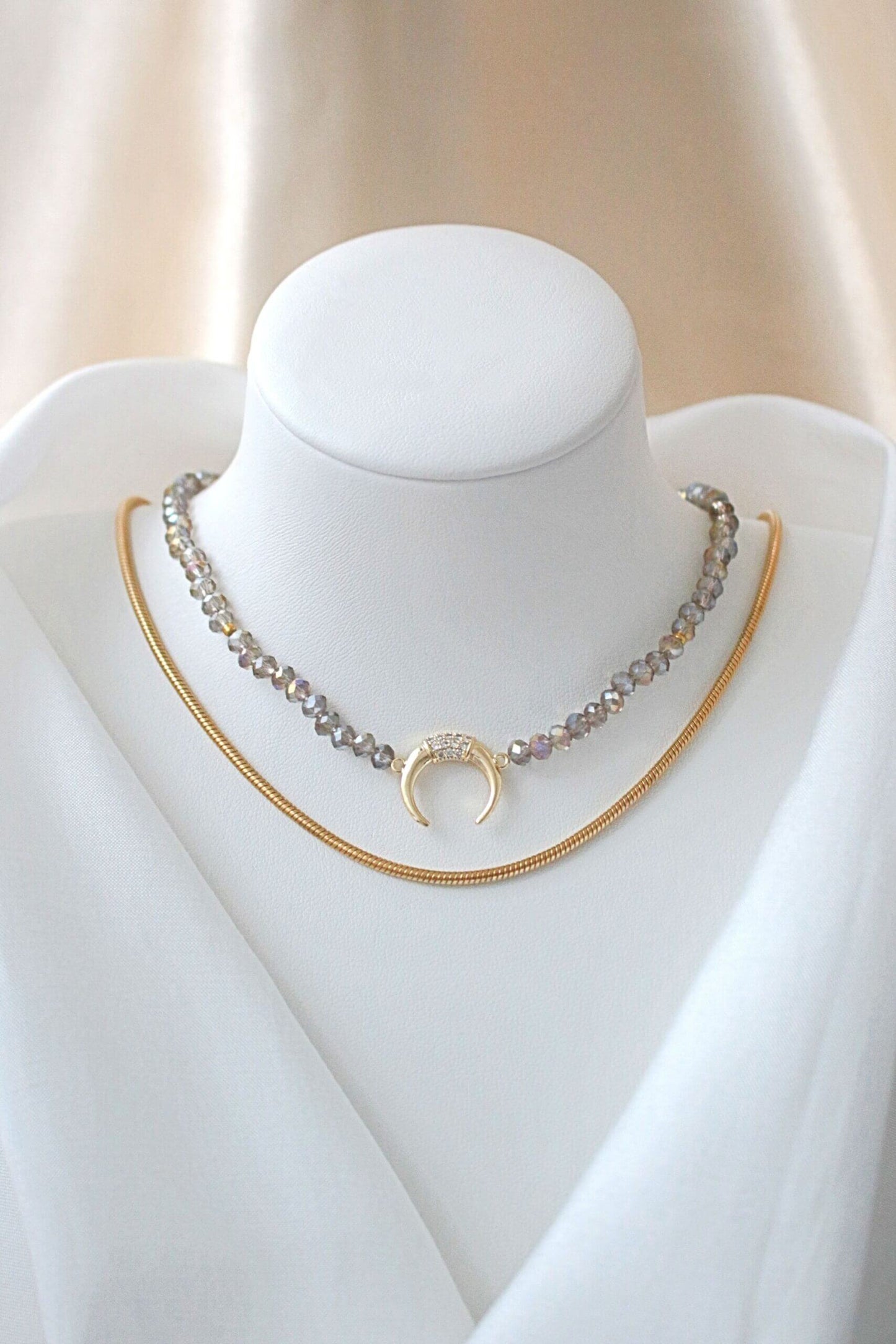 18 karaat chroom Oostenrijkse kristallen choker