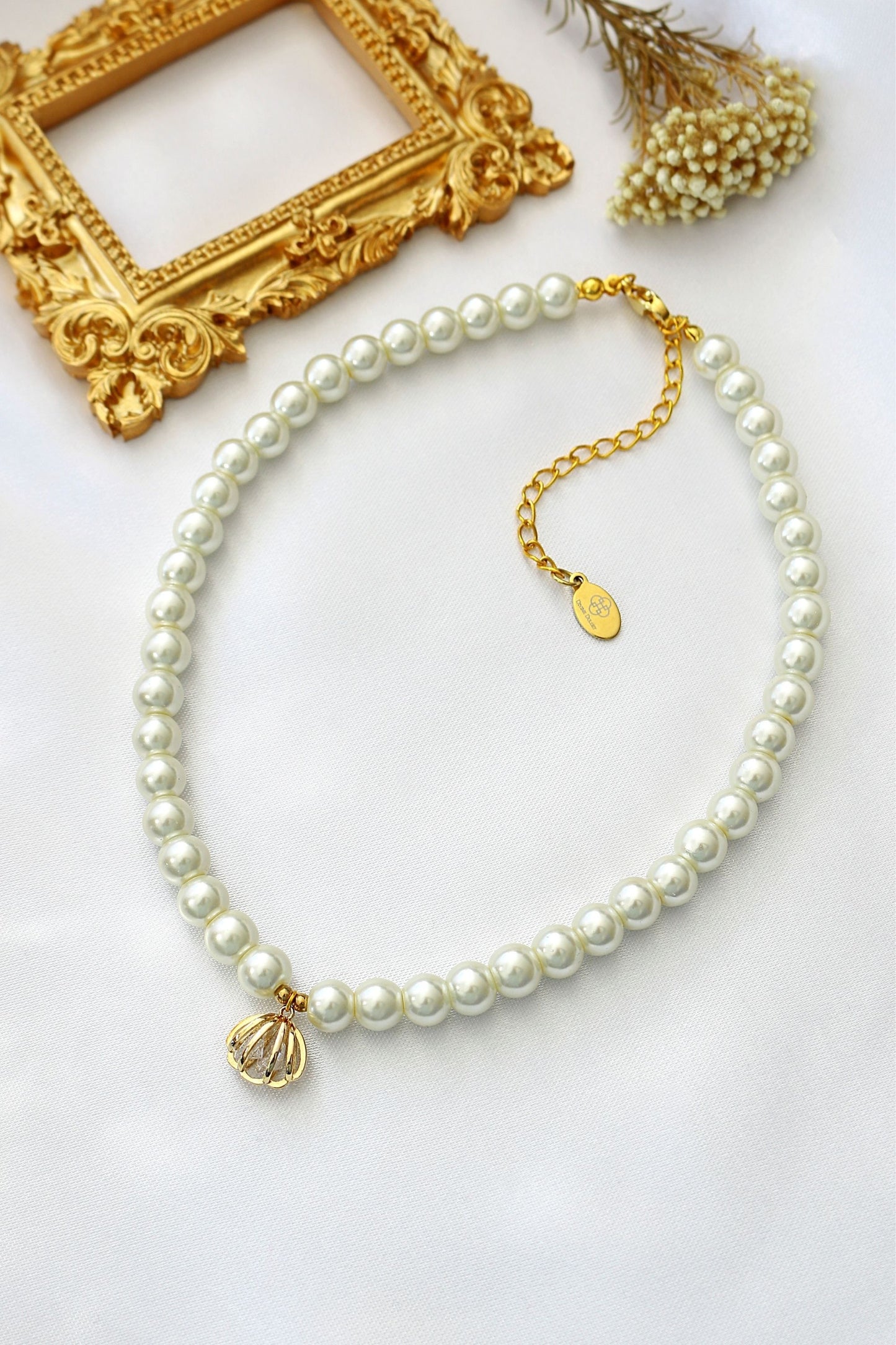 24K snäckskalsformade tjeckiska pärlor choker