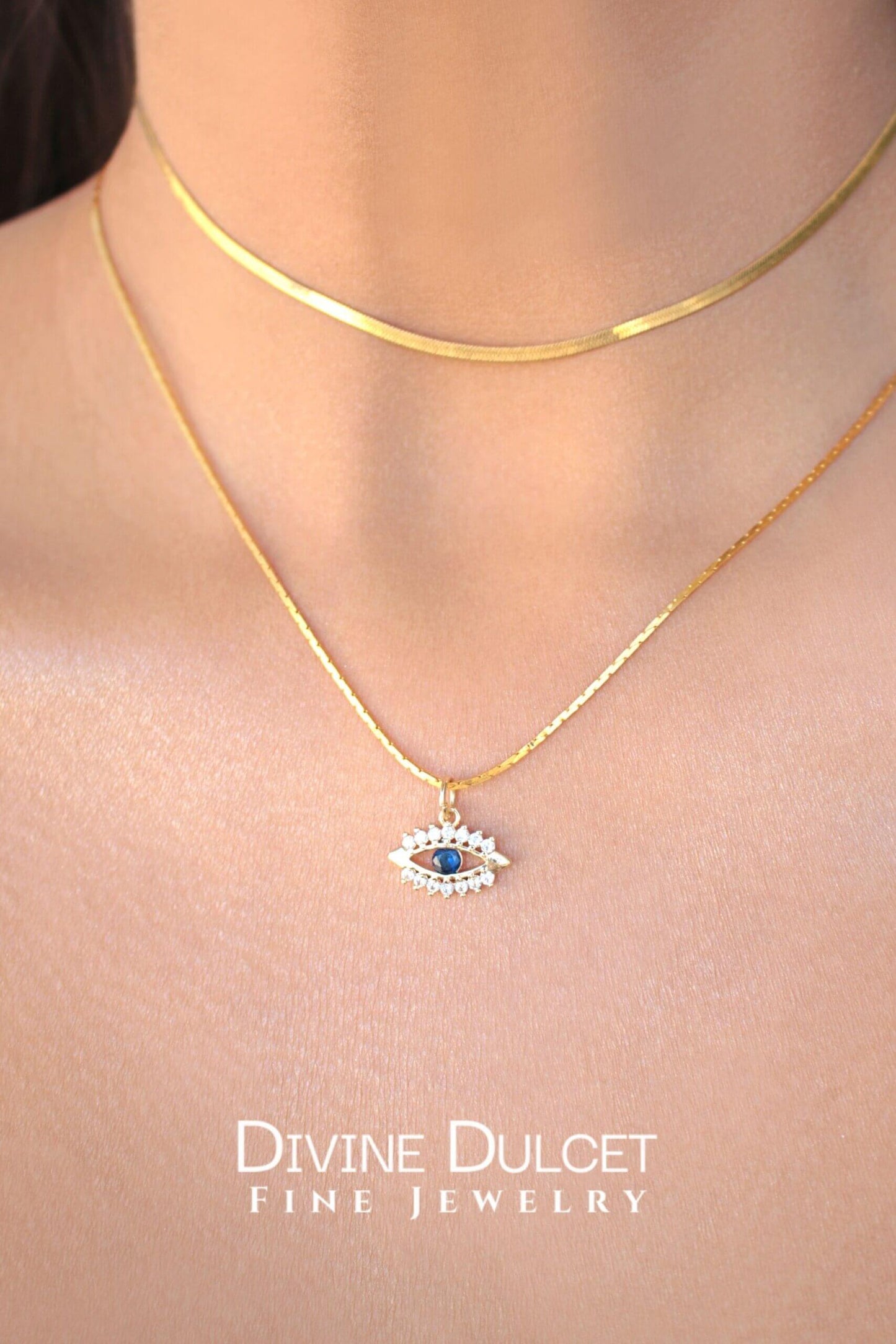 24 Karaats Mini Boze Oog Ketting