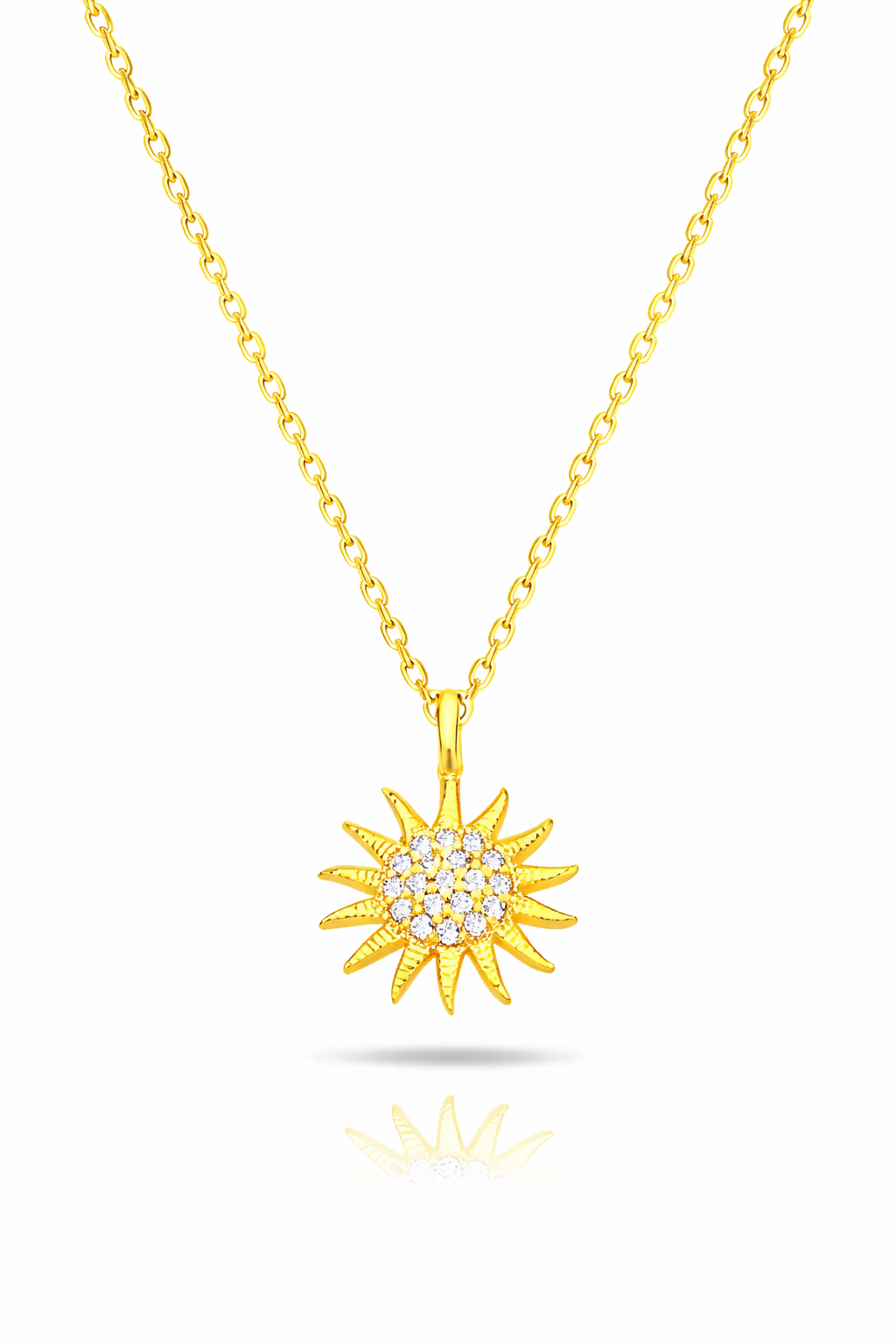 925 Sterling Zilveren Zonneketting met Witte Steen Elegante Hemels