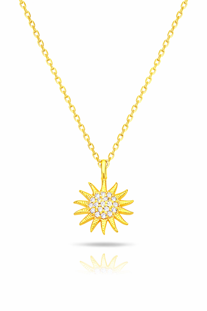 925 Sterling Zilveren Zonneketting met Witte Steen Elegante Hemels