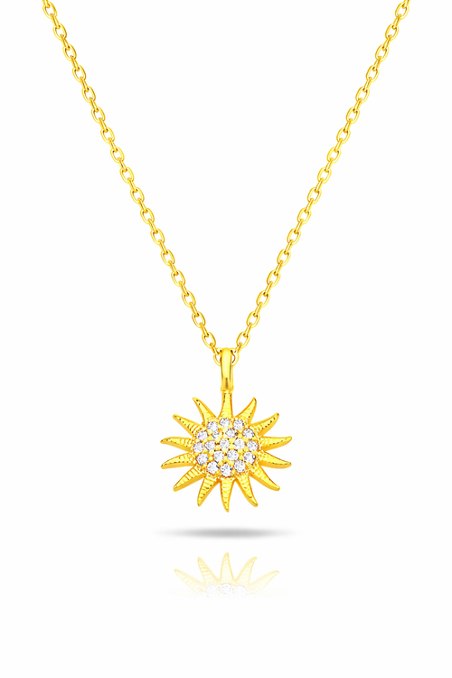 925 Sterling Zilveren Zonneketting met Witte Steen Elegante Hemels