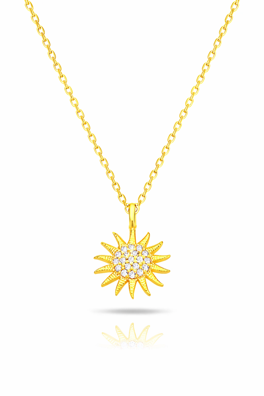 925 Sterling Zilveren Zonneketting met Witte Steen Elegante Hemels