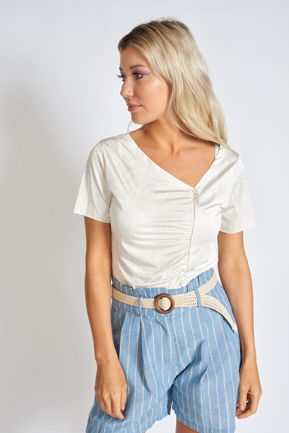 Sparkles Satijnen Valse Rits Top