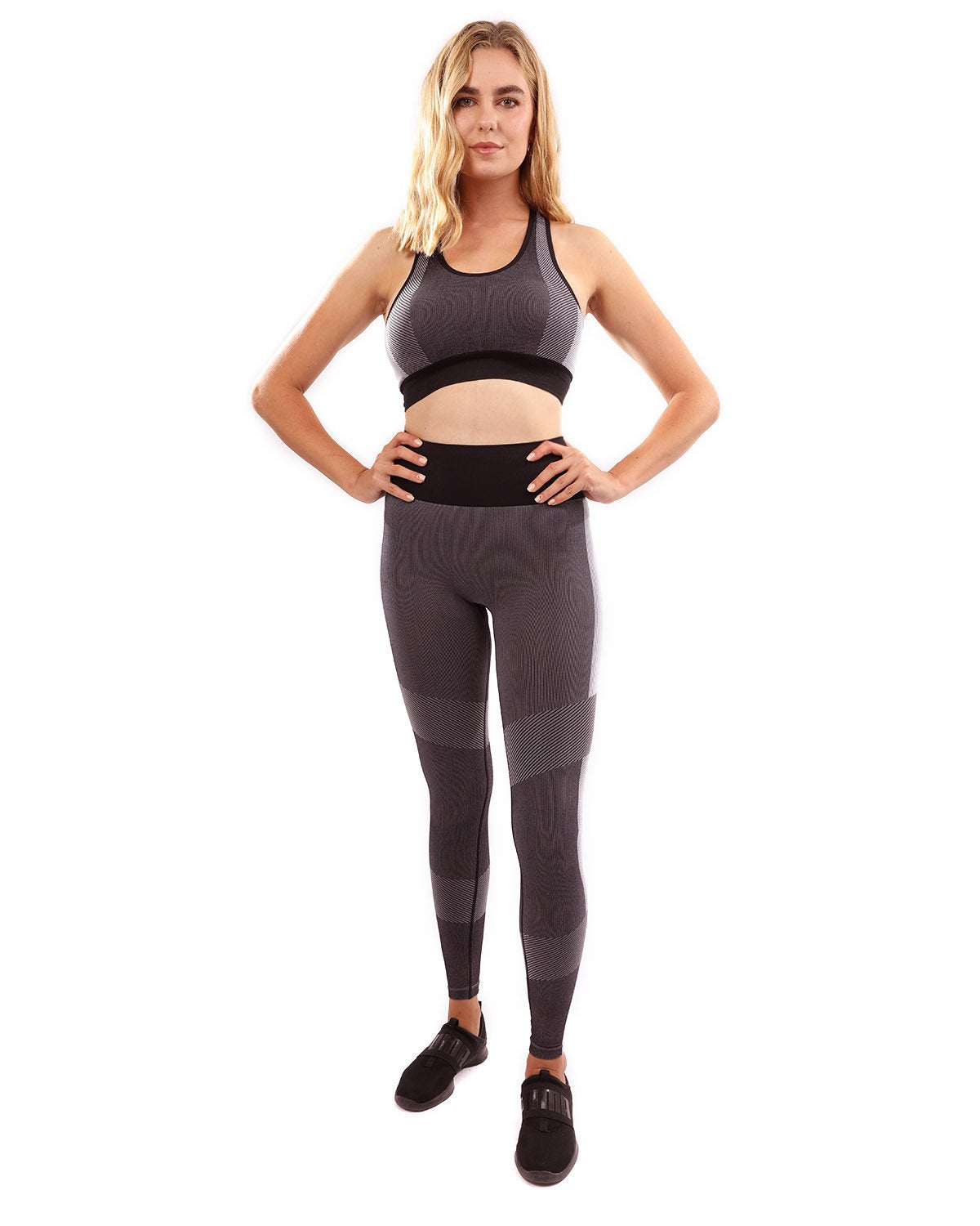 Arleta Naadloze Legging & Sportbeha Set - Zwart