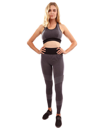 Arleta Naadloze Legging & Sportbeha Set - Zwart