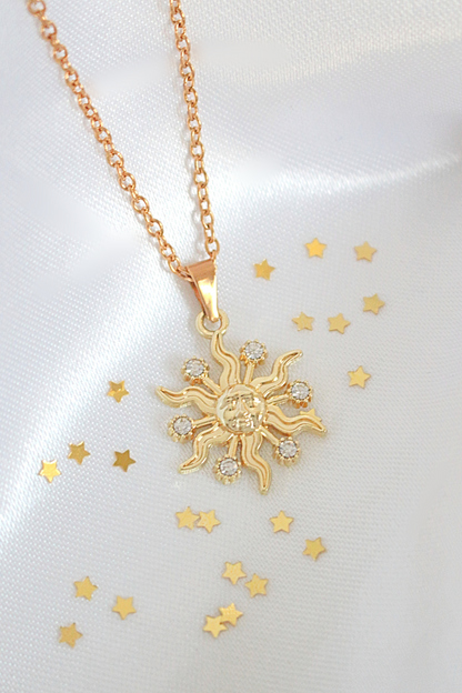24 karats CZ solhalsband