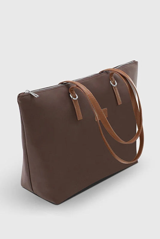 Bruine grote waterbestendige shopper tas voor dames