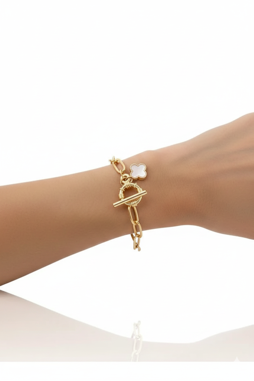 Parelmoer Klaver Armband Verstelbare Minimale Mode Sieraden