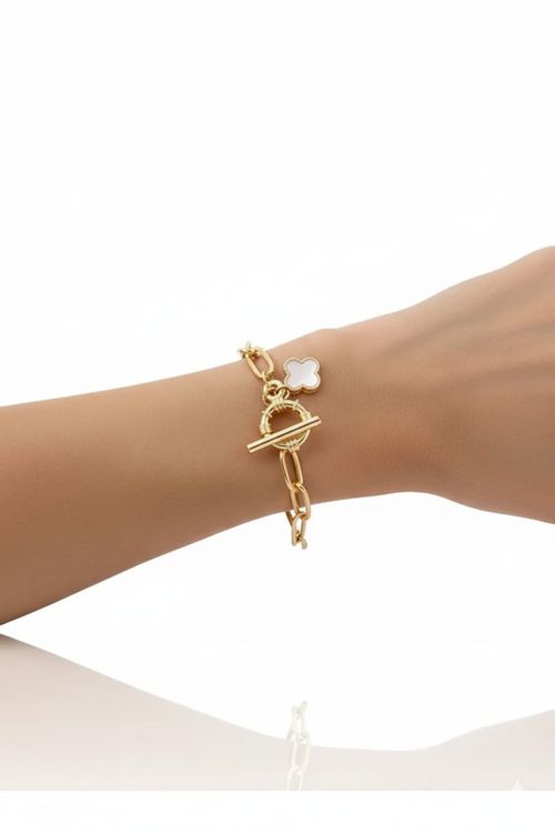 Parelmoer Klaver Armband Verstelbare Minimale Mode Sieraden