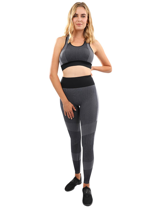 Arleta Naadloze Legging & Sportbeha Set - Zwart