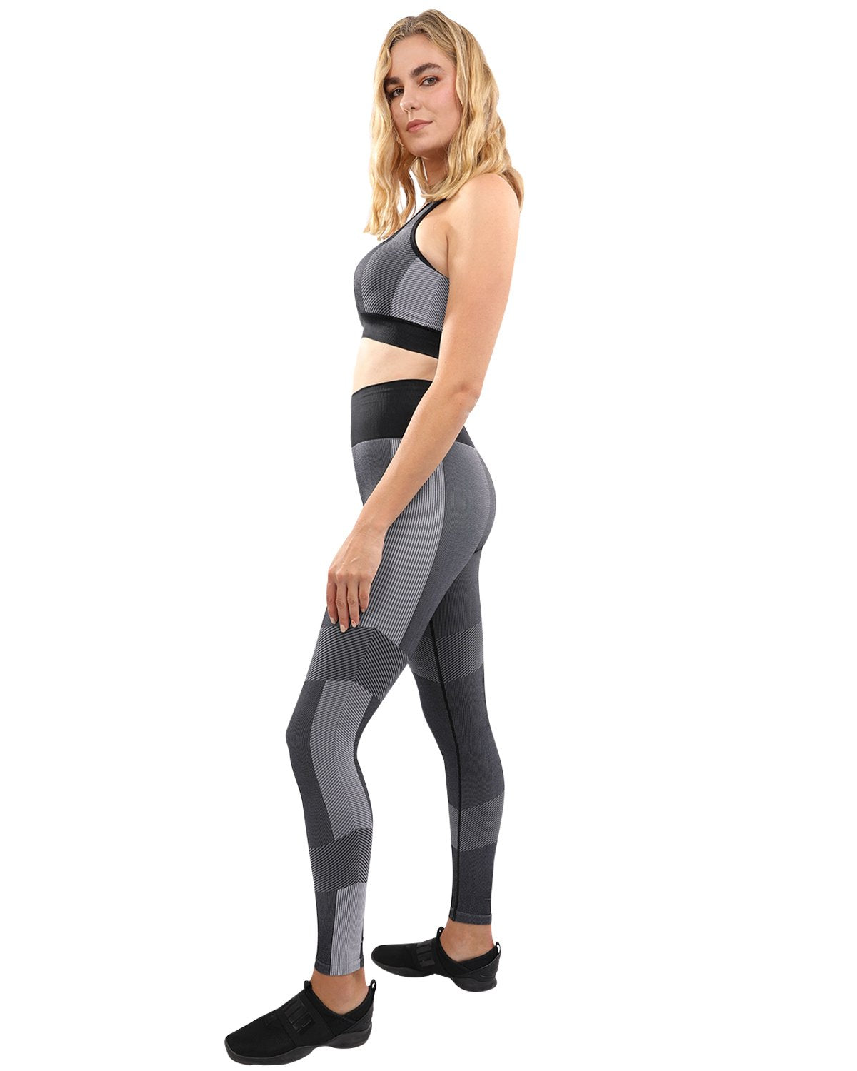 Arleta Naadloze Legging & Sportbeha Set - Zwart