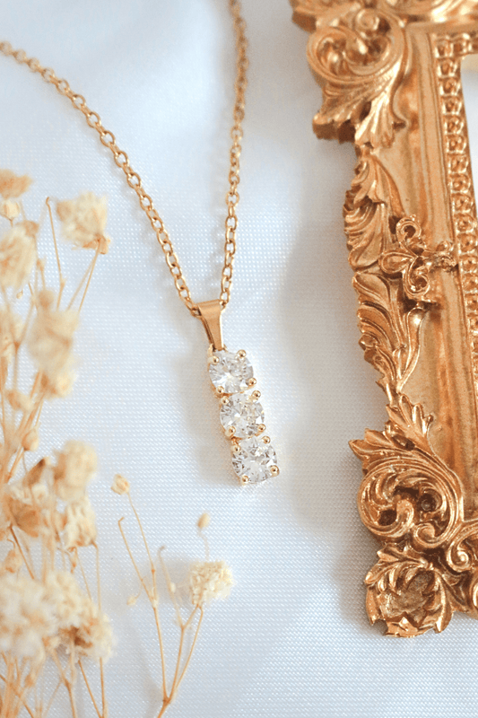 24 Karaat Zirconia Druppelketting