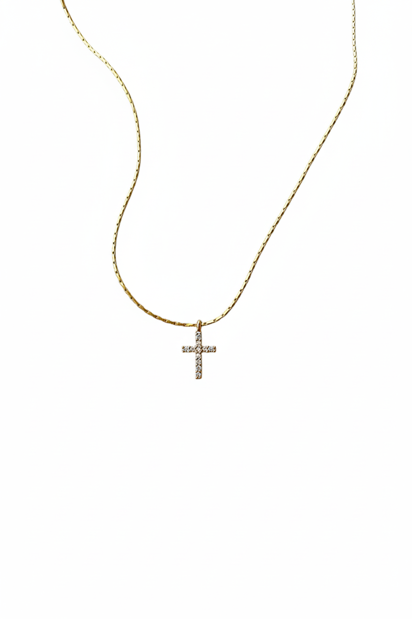 Zirkoon Steen Kruis Ketting Elegante Minimale Vrouwen Sieraden